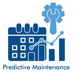 Predictive Maintenance Icon. Outline Color Icon Style. Vector Illustration for Machine Learning and Data Analysis Concept.