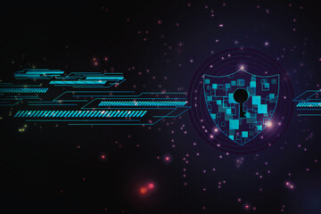 Abstract technology background with geometric shapes and gradients