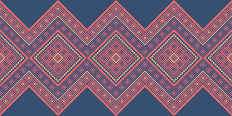 Stylish ethnic pattern featuring square shapes and zigzag lines, ethnic, square, zigzag, textile design, fabric print, gift wrap design, geometric pattern