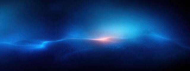 Abstract blue gradient background with smooth light waves and subtle glowing effects creating a calm and futuristic atmosphere