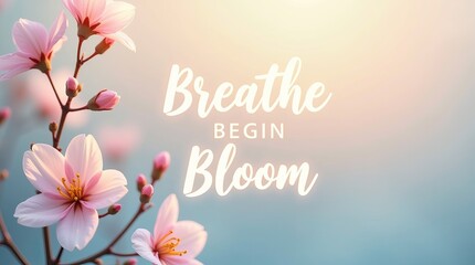 Delicate pink blossoms softly illuminated against a soothing background, embodying themes of growth and renewal.
