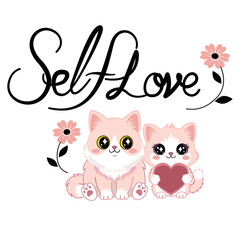 Cute pink cat illustration set with lovely expressions and heart elements. Includes adorable cats holding hearts and couple cats for Valentine’s Day