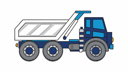 Blue heavy farm tractor and industrial truck vehicle machinery isolated on white