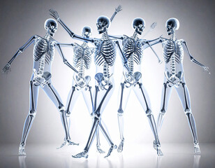 a group of skeletons dancing