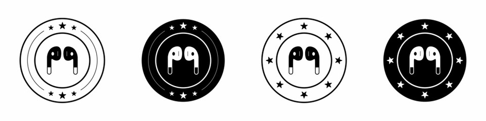 Obraz premium Headphone icon template design. Headphone flat design template for business. Stock vector