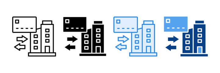 B2B Payment System Icon Set Multiple Style Collection