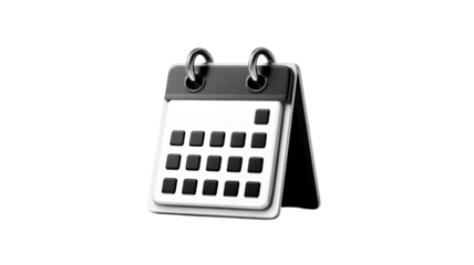 blck nd white calendar icon isolated on white backgrond