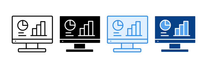 Market Analytics Icon Set Multiple Style Collection