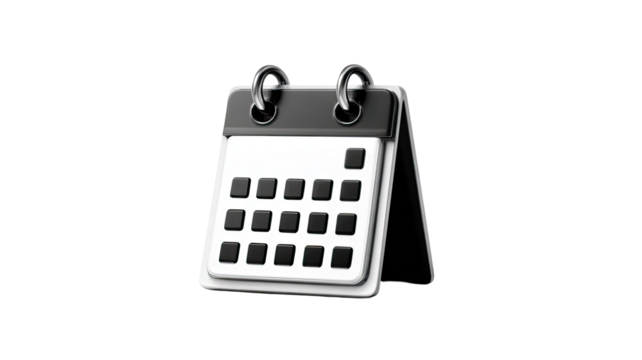 blck nd white calendar icon isolated on white backgrond