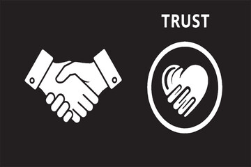 Handshake and Heart Symbol Representing Trust