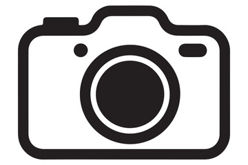 Silhouette of camera icon black outline vector illustration isolated on white background
