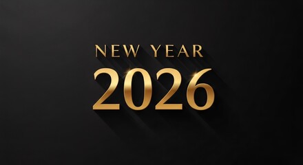 Golden new year 2026 wishes on a dark background, a festive and elegant design for the upcoming year.