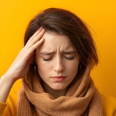 a woman suffering from headaches