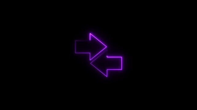 Purple Neon Arrows Pointing In Opposite Directions