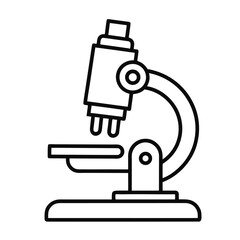A clean, minimalist line art illustration of a compound microscope, perfect for educational or scientific contexts.