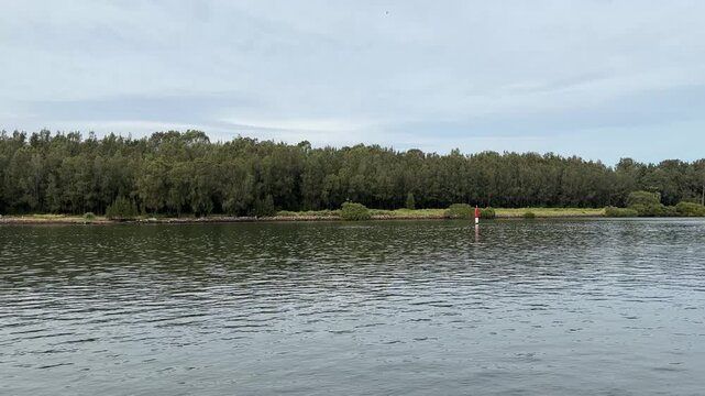 Morning view of Parramatta River in Rydalmere area, Sydney.