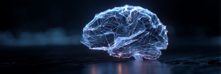 A digital representation of the human brain with network connections, highlighting innovation and intelligence