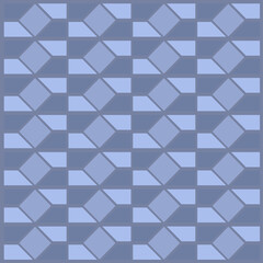 Seamless Geometric Pattern With Blue Cubes and Rhombuses On A Dark Blue Background With A Subtle Texture And Isometric Perspective