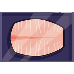 Salmon Fish In A Tray On Transparent Background