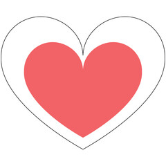 Salmon Pink Heart Shape Icon Vector Illustration Clean Background Transparent Section 56-91