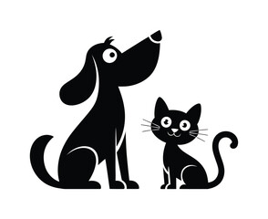 Dog and cat icon pet care vector illustration