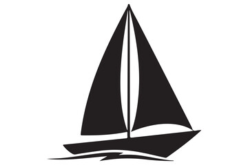 Ship boat silhouette marine travel transport icon in black and white illustration
