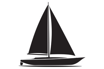 Ship boat silhouette marine travel transport icon in black and white illustration
