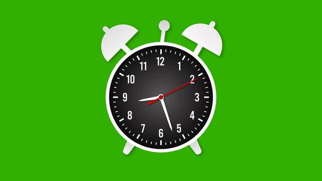 Clock Time Animation looped. Round clock in modern style. Time travel concept, Present, Past, Future, Full Hd. 4K