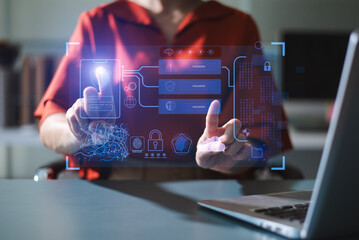 Cybersecurity technology with data protection, encryption, password access, and cloud security....