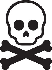 Jolly Roger skull and crossbones pirate icon illustration