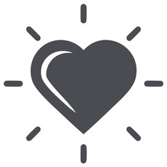 Obraz premium Heart symbol with rays of light, love concept for Valentine's Day, simple illustration