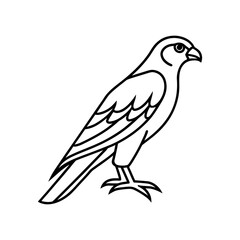 Obraz premium Falcon Trainer And Bird Outline Line Art Design