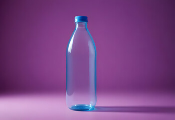 Plastic Water Bottle on Pink Background