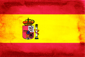 Fototapeta premium スペイン 国 旗 和紙 背景