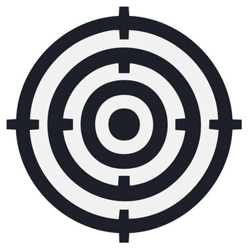 Graphic Target Emblem with Concentric Circles and Crosshairs