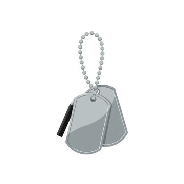Dog Tags Military ID, Identification, Soldier Tags, Vector Illustration
