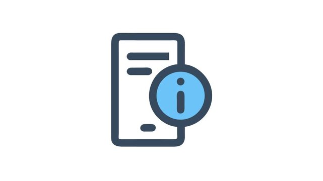 Mobile Information Icon Flat Design Animation Illustration Concept