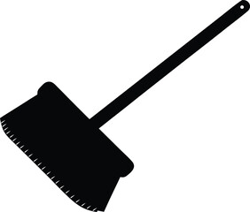Simple washing brush scrubbing tool silhouette vector illustration