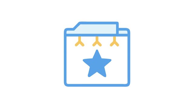 Highlighted document folder with a star in flat style