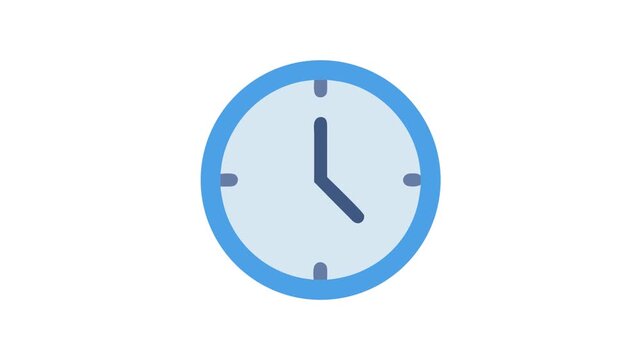 Minimalist Blue Clock Icon Showing Five O'Clock Sharp