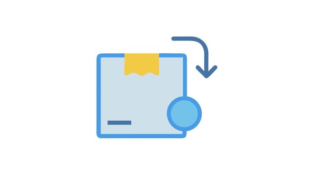 Simplified package return delivery icon on a White Background