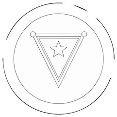 Outline Pennant Flag with Star Symbol Icon Graphic