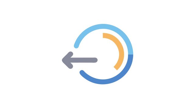 Simple flat icon of revert or undo with arrow