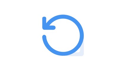 Blue refresh icon arrow illustration on White Background - Powered by Adobe