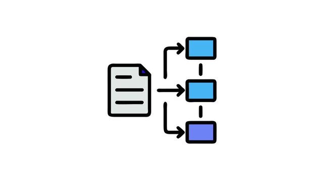 Document flow diagram displaying data process and workflow steps