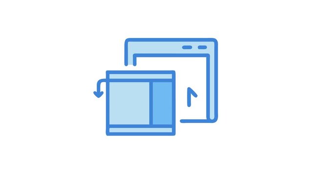 Blue and light blue windows icon representing data migration