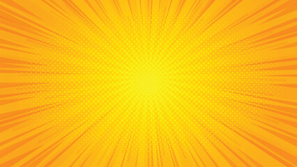 Fototapeta premium Abstract yellow rays comic radiant background