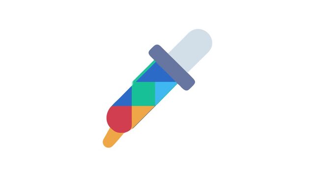 Colorful Flat Design Eye Dropper Tool on White Background