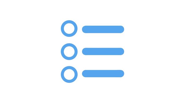 Simple list icon illustration on White Background format