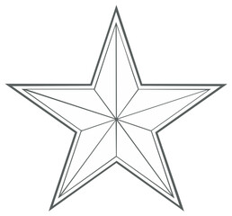 Obraz premium Geometric star shape with line art details for design or decorative element, simple star illustration